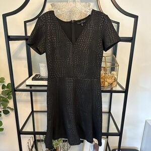 Black DYNAMITE Dress with Snake Print Fabric, Size Medium